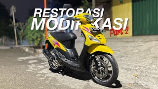 RESTORASI amp MODIFIKASI YAMAHA MIO SPORTY KUNING 2004  MODIF SIMPLE DAN KECE  Part 2 [upl. by Bucky]