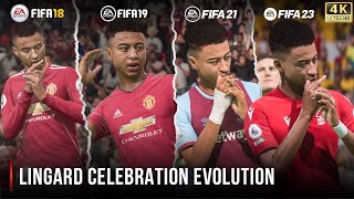 Jesse Lingard Celebration Evolution In FIFA  18  23  4K 60FPS [upl. by Llenej]