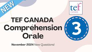 TEF CANADA  CO Listening  November 2024  New Test with New Questions Comprehension Orale [upl. by Luisa390]