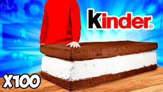 Tranche de lait géant Kinder  Comment faire le plus grand défi DIY Kinder du monde VANZAI [upl. by Ainna]