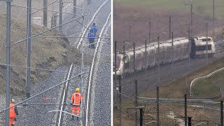 Highspeed TGV train derails in eastern France [upl. by Adnaram]