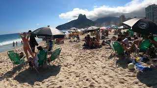 EXPLORING LEBLON BEACH 2024 RIO DE JANEIROS COASTAL PARADISE IN 4K  BEACH WALK [upl. by Ennairol]