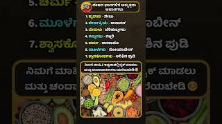 ದೇಹದ ಭಾಗಗಳಿಗೆ ಅತ್ಯುತ್ತಮ ಆಹಾರಗಳು 🥗✨ [upl. by Colon]