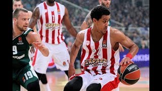 PanathinaikosOlympiacos 8587  Brian Roberts 18 pts  Eurohoops [upl. by Alekehs]