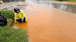 Draining A Massive Flooded Street Again During A Heavy Rain [upl. by Ives]