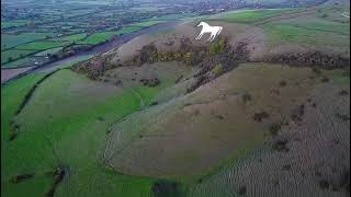 Westbury white horse wiltshire whitehorse countryside countrysideescape drones droneshots [upl. by Adnamor]