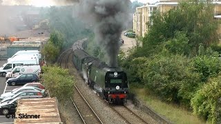 34067 Tangmere slogs up Exeter Bank with 34046 Braunton banking [upl. by Cusick]