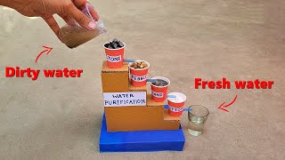 Water purification working model  Easy science project 2024 [upl. by Safire]