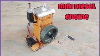 how to make a diesel engine model at home  mini diesel engine from cardboard [upl. by Alyacim88]