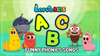 ★FUNNY PHONICS SONGS★  ABC song  Larva KIDS  compilation  10min [upl. by Milburn761]