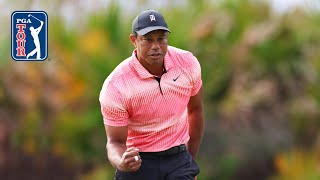 Tiger Woods sinks birdie and delivers fist pump at PNC Championship [upl. by Uht]