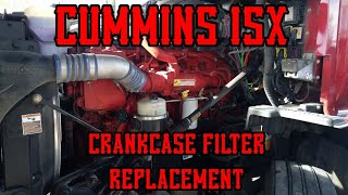 Cummins isx crankcase filter removal replacement [upl. by Gregorius]