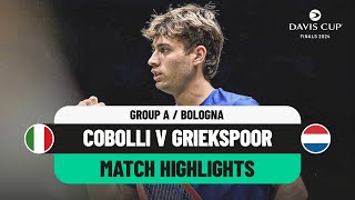 Cobolli v Griekspoor Highlights  Italy v Netherlands Davis Cup 2024 Finals Group Stage [upl. by Sherwood]