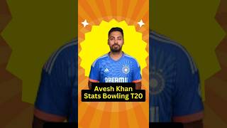 Avesh Khan Stats Bowling T20 aveshkhan shorts [upl. by Afra]