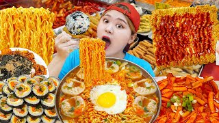 MUKBANG 하이유의 분식집 떡볶이 라면 김밥 먹방 모음 Spicy Teokbokki amp Noodles Eating Sound  HIU 하이유 [upl. by Ahselyt]