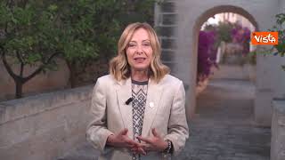 Giorgia Meloni dopo il G7 in Puglia quotSono orgogliosa lItalia ha tracciato la rottaquot [upl. by Rentsch314]