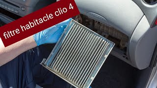 changement filtre habitacle  climatiseur clio 4 تغيير فيلتر التبريد لسيارت كليو أربعة [upl. by Drahnreb816]