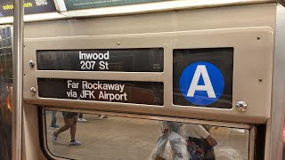 IND Subway R68 A Express Train Ride from Inwood207th Street to Far RockawayMott Avenue [upl. by Nevlin]