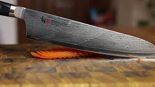 Mcusta Zanmai VG10 240mm Damascus Gyuto vs Tomato [upl. by Natalee]