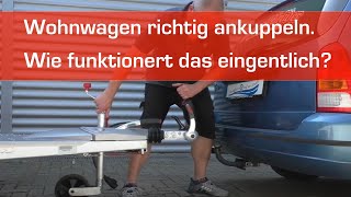 Wohnwagen ankuppeln Wie funktioniert das eigentlich  AKS Antischlingerkupplung [upl. by Sidwell]