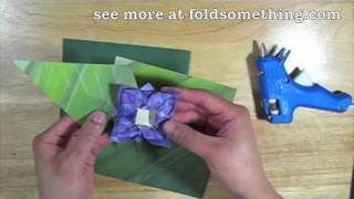 How to make a paper corsage from origami flowers [upl. by Remos]