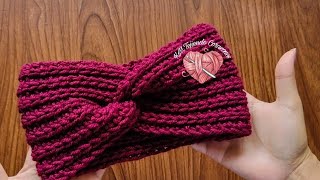 Diadematurbante en punto Inglés a Crochet o Ganchillo paso a paso  Vincha  Turbante  Tiara😍 [upl. by Nageek]