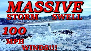 Bomb Cyclone hits California HUGE waves Winter 2024 in Santa Cruz [upl. by Modern335]