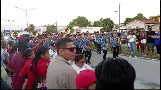 corozal community college marching band corozal carnival parade 2023 [upl. by Neyut]