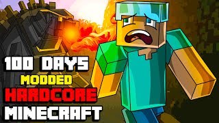 I Survived Hardcore Modded Minecraft For 100 Days using the largest modpack possible [upl. by Mufinella]