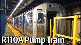 ⁴ᴷ NYC Subway R110AType Pump Train Transfer Action [upl. by Nide35]