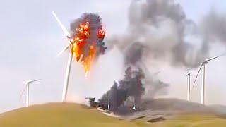 Wind Turbine Disasters Caught On Camera [upl. by Ninon]