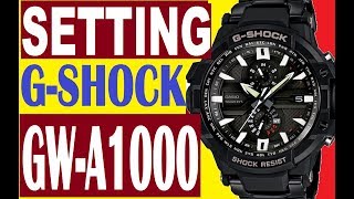 Casio GShock GWA10001A manual 5240 how to set time [upl. by Nalod148]