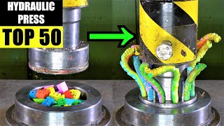 TOP 50 BEST Hydraulic Press WORM Moments  Satisfying Crushing Compilation [upl. by Ddej]