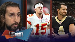 FIRST THINGS FIRST  Nick Wright previews the Saints vs Chiefs showdown on Monday night at 815 ET [upl. by Ainoda]