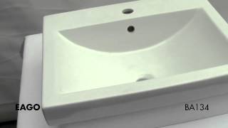 EAGO BA134 21 White Rectangular Porcelain Bathroom Sink with Overflow [upl. by Nauaj]