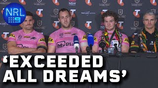 Penrith Panthers on cloud nine after UNPRECEDENTED fourpeat NRL Presser  NRL on Nine [upl. by Anaitit]