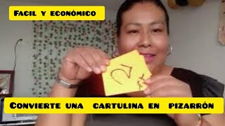 convierte una cartulina en pizarrón fácil y económico [upl. by Atsirak]