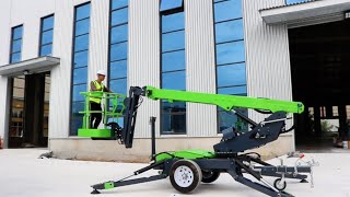 JOVOO T10Li 10m Towable Boom Lift Demo Video [upl. by Adrell]