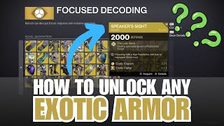 How to unlock any Exotic Armor piece at Master Rahool  How Focused Decoding Works Destiny 2 [upl. by Modeerf]