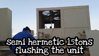 15tons semi hermetic compressor flushing using nitrogen [upl. by Tterb]