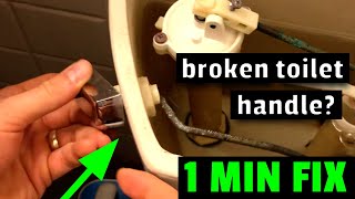 How to Fix or Replace a Toilet Handle Flush Lever in 1 minute [upl. by Irrehs]