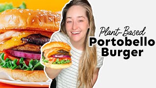 Portobello Mushroom Burgers 15 Minute Recipe [upl. by Cassidy]