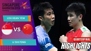 Loh Kean Yew SGP vs Li Shi Feng CHN  QF  Singapore Open 2024 [upl. by Sibelle]