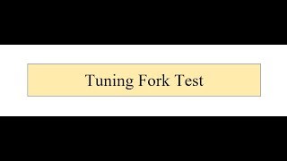 Tuning Fork Test [upl. by Nerret]