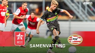 TWEE goals JESPER UNEKEN BESLISSING valt in BLESSURETIJD 🤯  Samenvatting MVV  Jong PSV [upl. by Eirak]