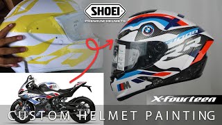 Custom Helmet Painting SHOEI X14 BMW S1000RR 2023 [upl. by Teloiv367]