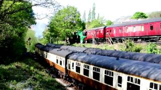 Llangollen Railway GWR 460 7822 Foxcote Manor departs for Carrog April 25th 2011 [upl. by Chenee]