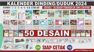 Kumpulan Kalender Dinding dan Duduk 2024 Editable Masehi Jawa Hijriah Siap CETAK CDR PSD Calendar [upl. by Wilhelmine20]