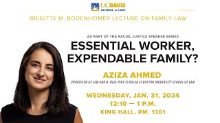 Bodenheimer Lecture with Professor Aziza Ahmed [upl. by Siocnarf]