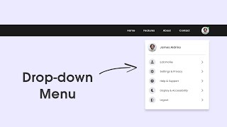 How To Make Dropdown Profile Menu Using HTML CSS amp JavaScript  Toggle Menu For Website [upl. by Carmencita]